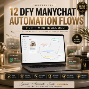12 DFY MANYCHAT AUTOMATION FLOWS | PLR + MRR INCLUDED | Ready-To-Resell Faceless Marketing Systems