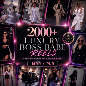2000+ Luxury Boss Babe Reels Bundle | Aesthetic Faceless Marketing Content | PLR + MRR Digital Product Pack