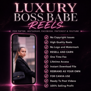 2000+ Luxury Boss Babe Reels Bundle | Aesthetic Faceless Marketing Content | PLR + MRR Digital Product Pack