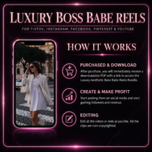2000+ Luxury Boss Babe Reels Bundle | Aesthetic Faceless Marketing Content | PLR + MRR Digital Product Pack