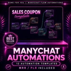 DFY ManyChat Automation Templates | Chatbot Flow Bundle for Business | PLR + MRR Digital Product Pack