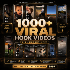 1000+ Viral TikTok Hooks Bundle (PLR + MRR) | Reels & YouTube Shorts Scripts | Digital Download